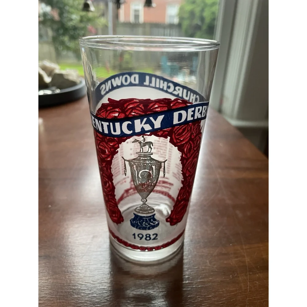Vintage 1982 Kentucky Derby Official Frosted Mint Julep Glass - Churchill Downs